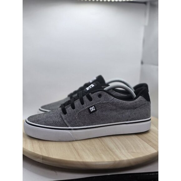 DC Mens Anvil TX SE Canvas Sneaker Black Dark Grey White ADYS300036 Size 11 - Picture 1 of 7